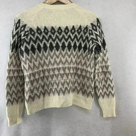 Ann Taylor LOFT Crewneck Brushed Fair Isle Sweater Size Medium Whisper White - Picture 3 of 6